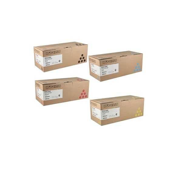 Genuine Ricoh SP C310HA 406475, 406476, 406477, 406478, High Yield Toner Bundle Set SP C311N C312DN SPC312DN BCYM Sealed in Retail Packaging
